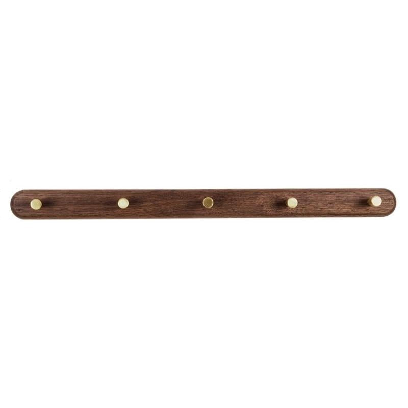 Porte-Manteau Mural Scandinave en Bois Naturel et Laiton