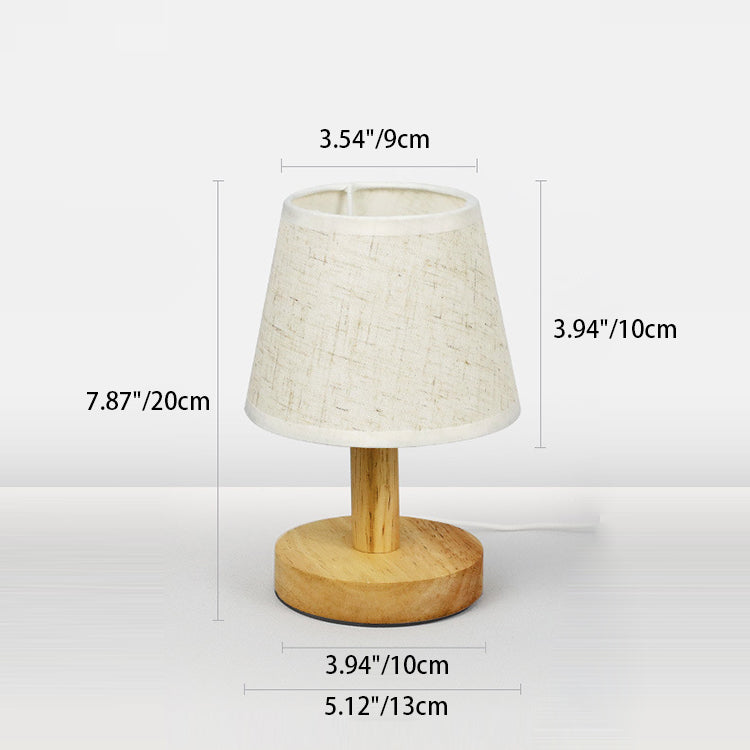 Lampe LED en Bois Tissu Scandinave – 3W Douce Lumière