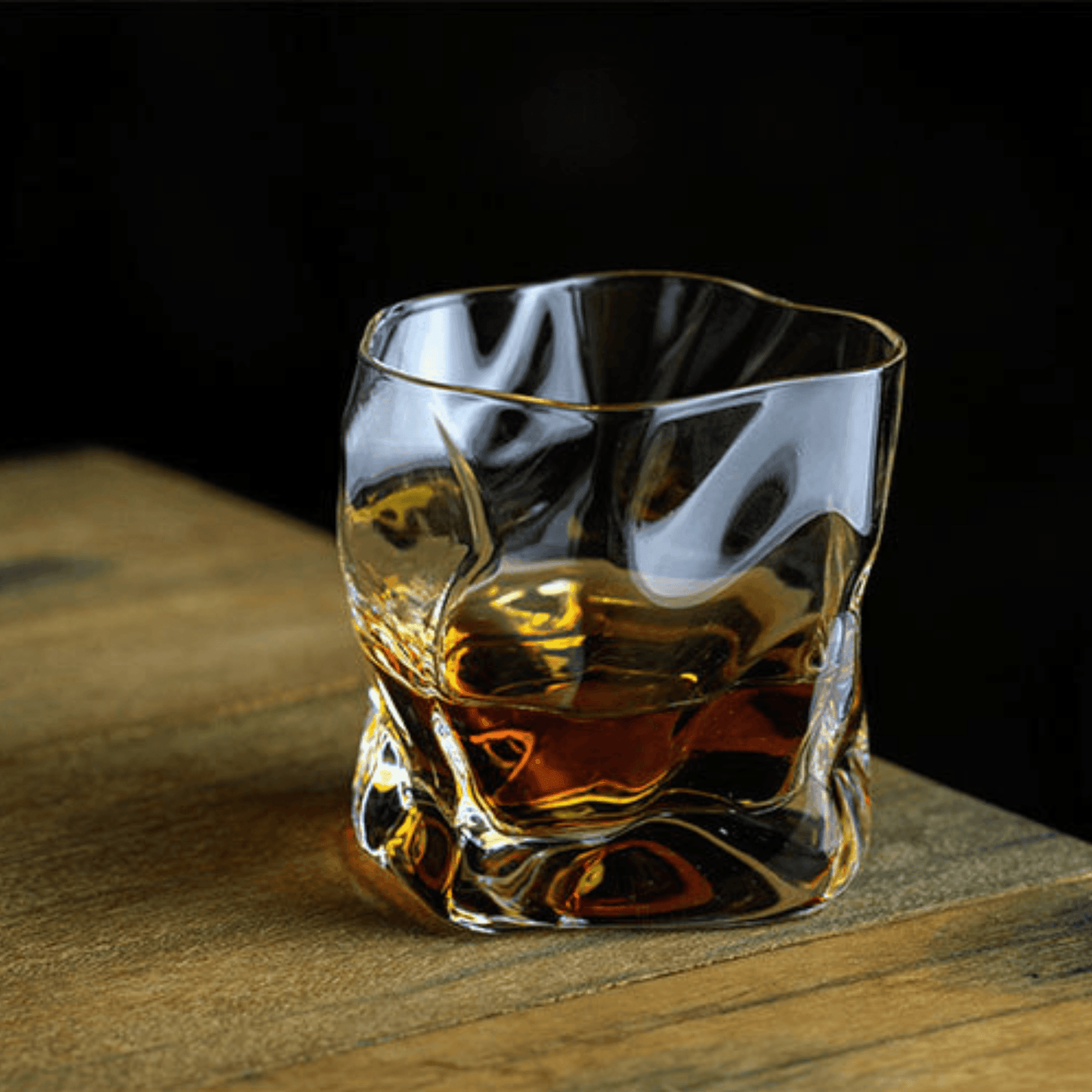 Verre à Whisky Japonais, Verre Taillé Crumple, 280 ml