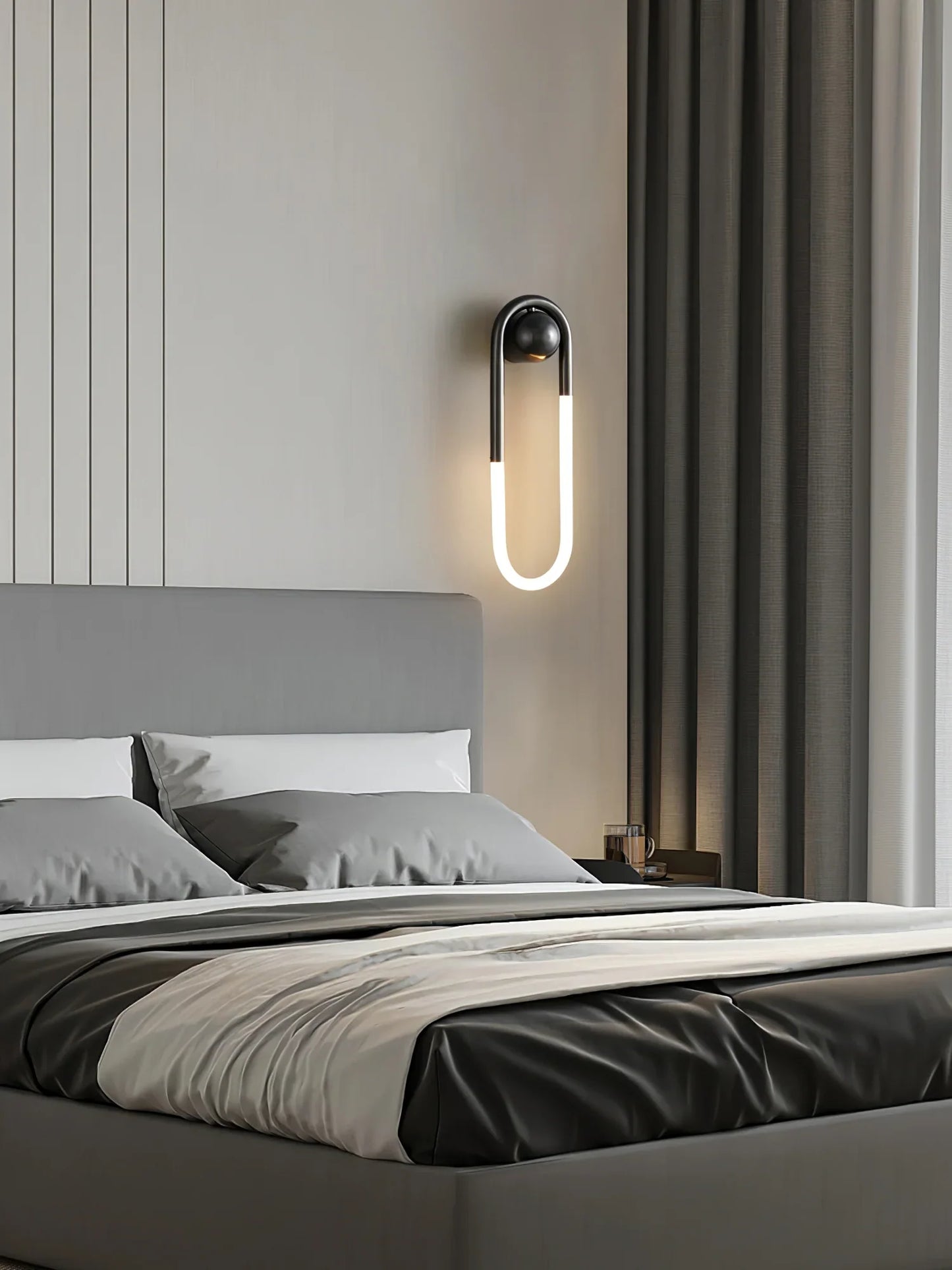 Applique Murale Boucle LED – Laiton ou Noir Moderne