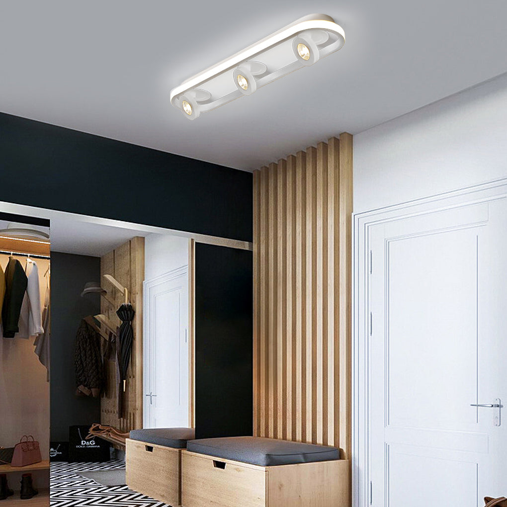 Plafonnier LED rectangulaire arrondi – Éclairage Moderne et Ajustable pour Couloirs, Séjours et Salles de Bain