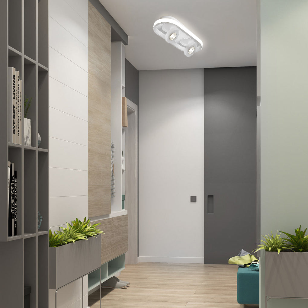 Plafonnier LED rectangulaire arrondi – Éclairage Moderne et Ajustable pour Couloirs, Séjours et Salles de Bain