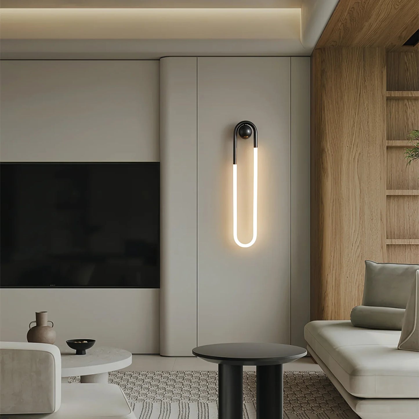 Applique Murale Boucle LED – Laiton ou Noir Moderne