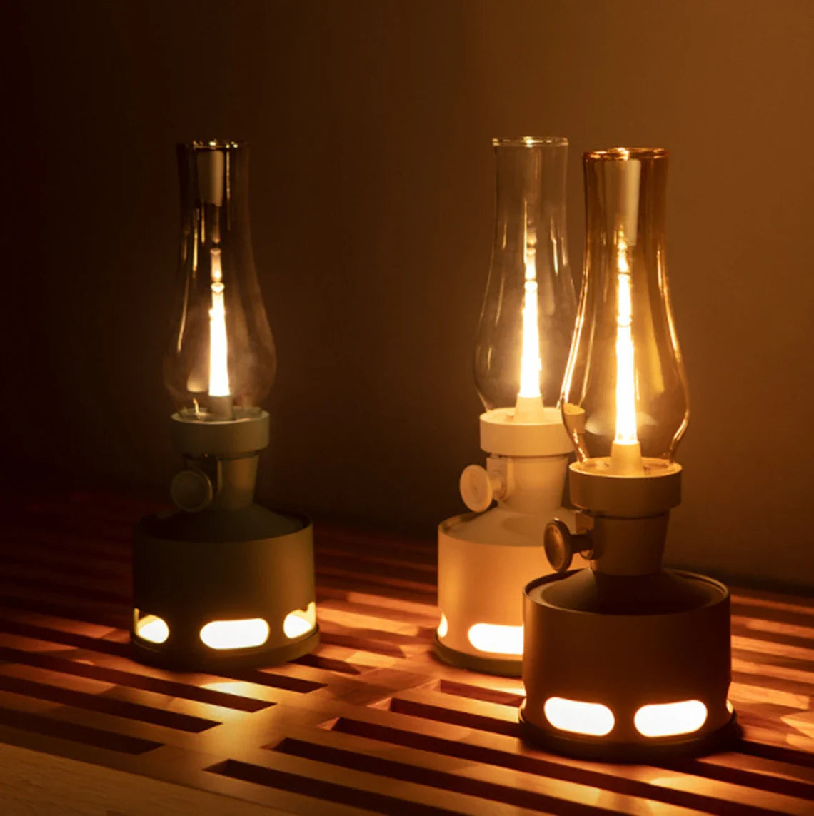 Lanterne Vintage LED Rechargeable avec Souffle Extincteur