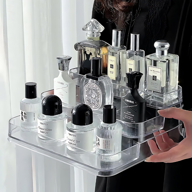 Présentoir Parfum Acrylique Transparent à 2 ou 3 Niveaux