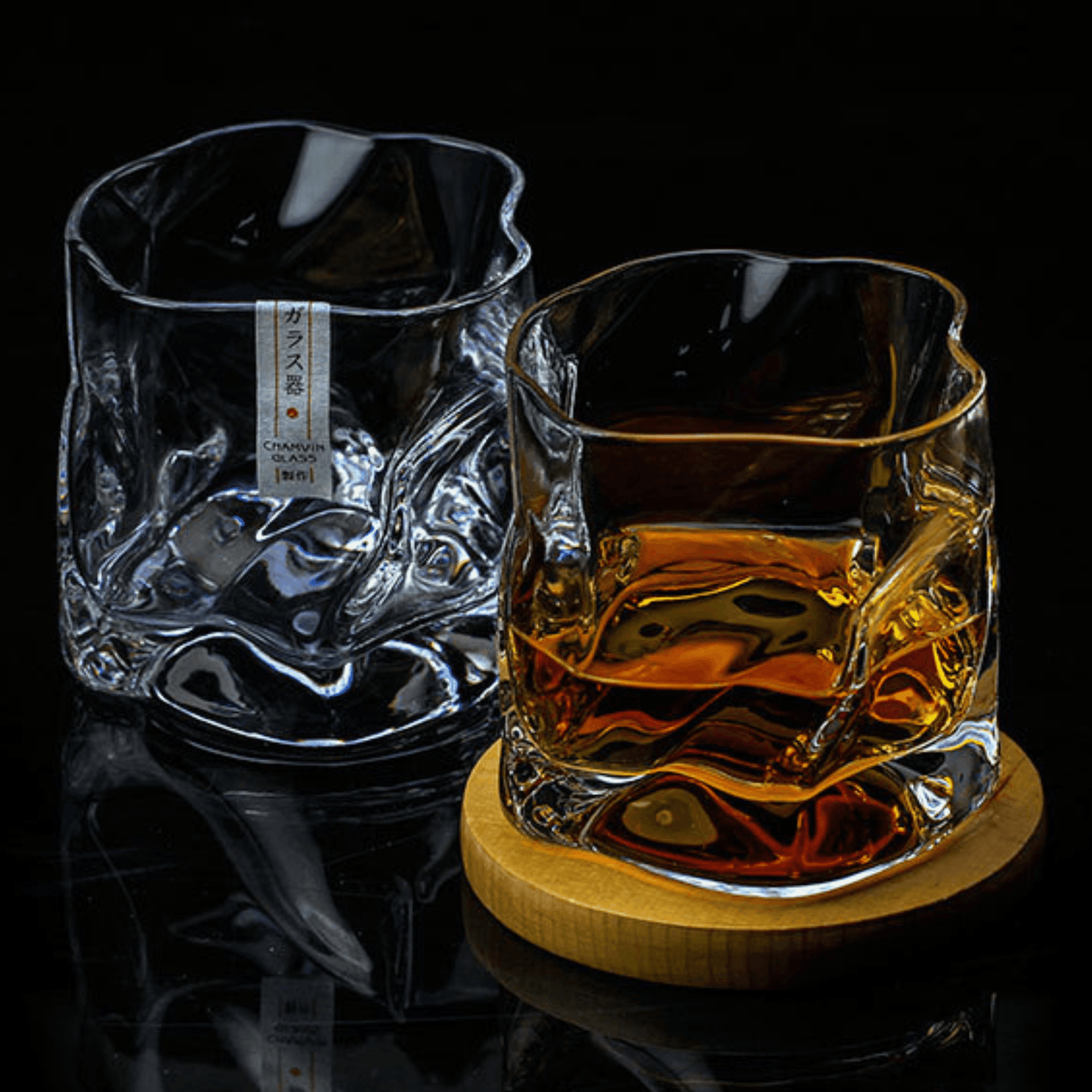 Verre à Whisky Japonais, Verre Taillé Crumple, 280 ml