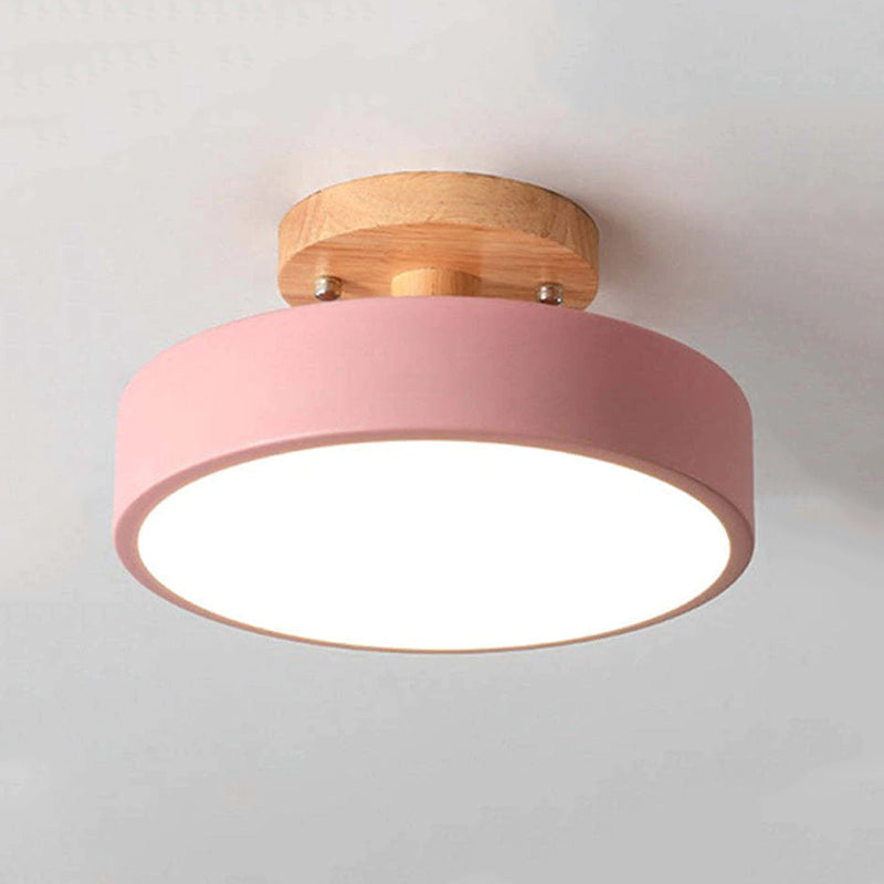 Lampe de Plafond LED Moderne en Bois