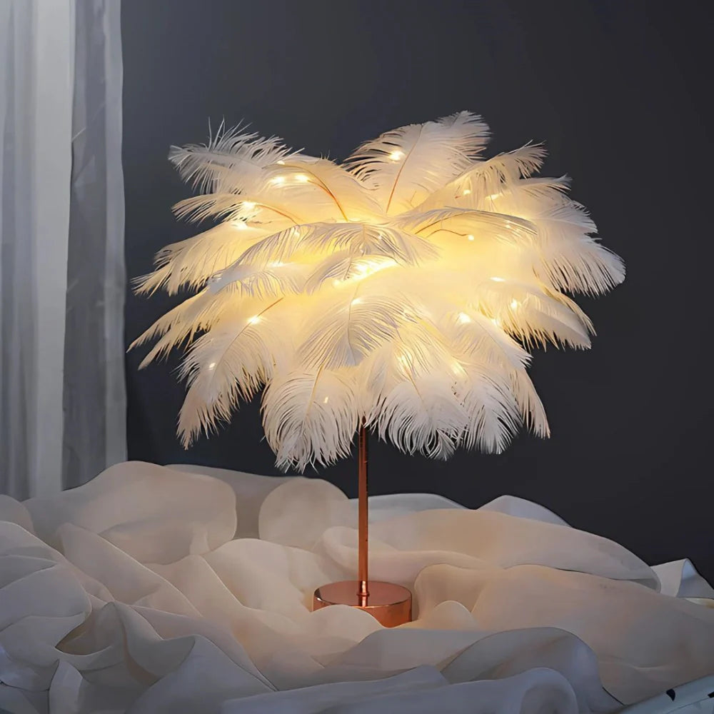 Lampe Arbre à Plumes LED avec Télécommande