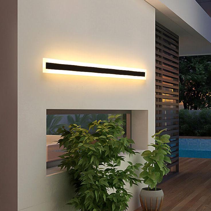 Applique Murale Extérieure LED Étanche en Acrylique – Design Minimaliste Allongé