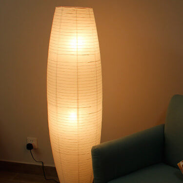 Lampadaire Colonne Papier Riz Style Nordique – 2 Ampoules