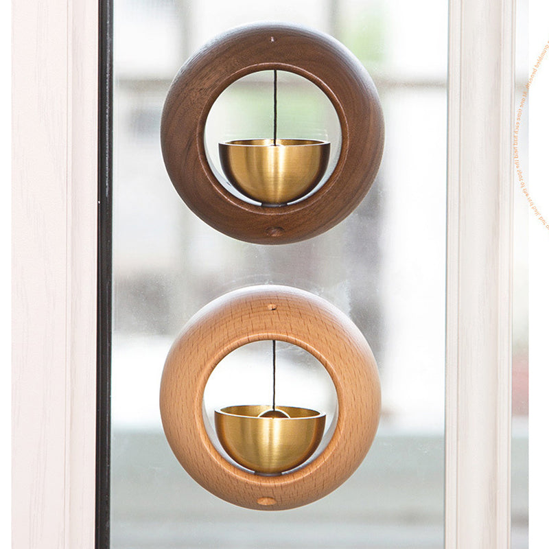 Sonnette Méditative Bois & Laiton – Carillon Apaisant pour Porte & Intérieur