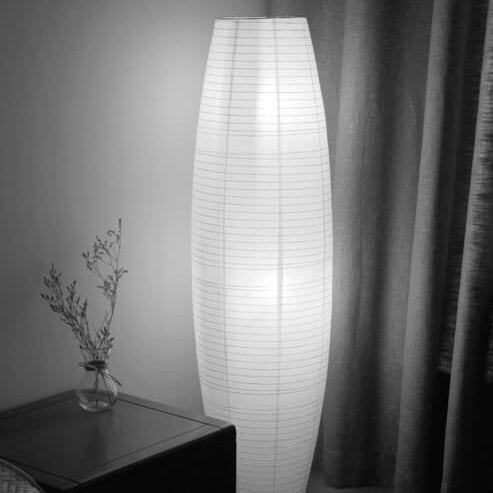 Lampadaire Colonne Papier Riz Style Nordique – 2 Ampoules