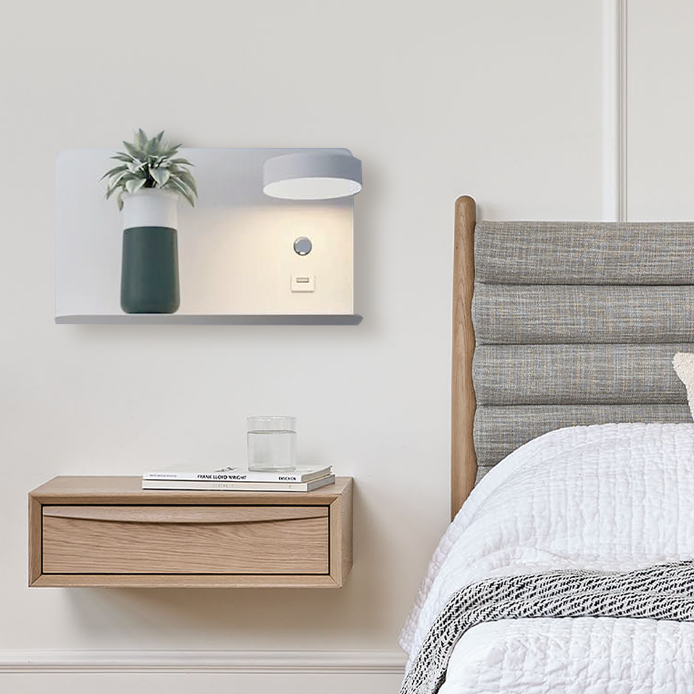 Applique Murale Intérieure LED Kaye – Design Moderne avec Rotation et Charge USB