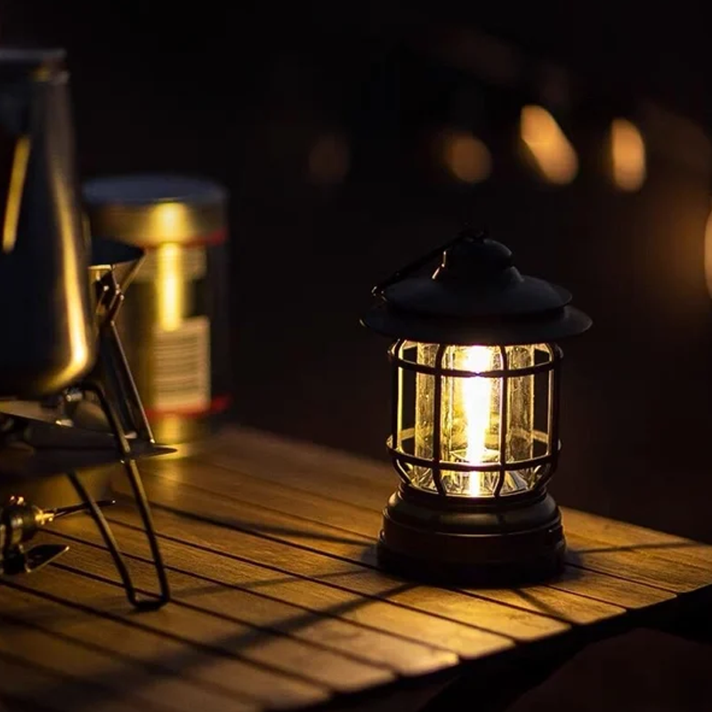 Lampe Camping Rétro LED Portable – Recharge USB