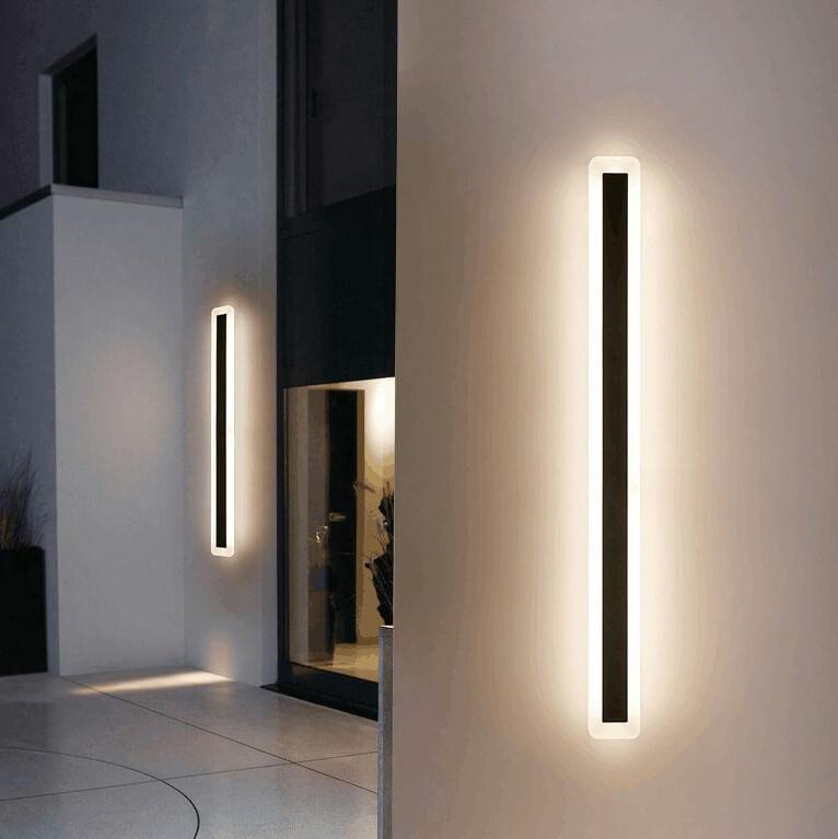 Applique Murale Extérieure LED Étanche en Acrylique – Design Minimaliste Allongé