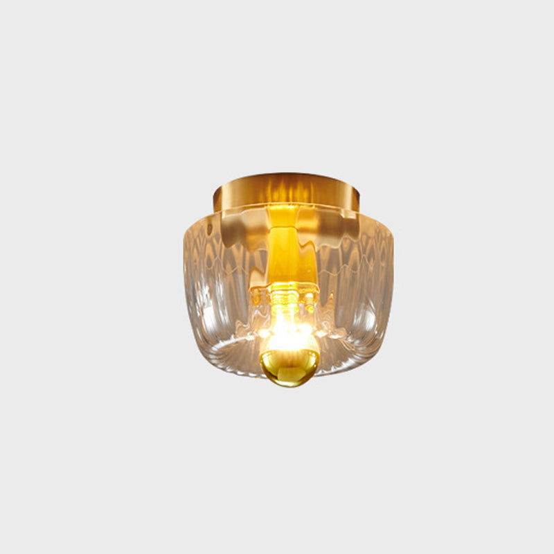 Lumière de plafond encastrée moderne en verre forme soleil cuivre pleine à double usage 1 lumière