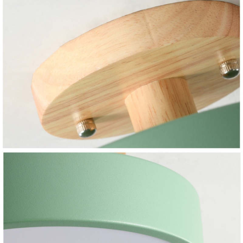 Lampe de Plafond LED Moderne en Bois