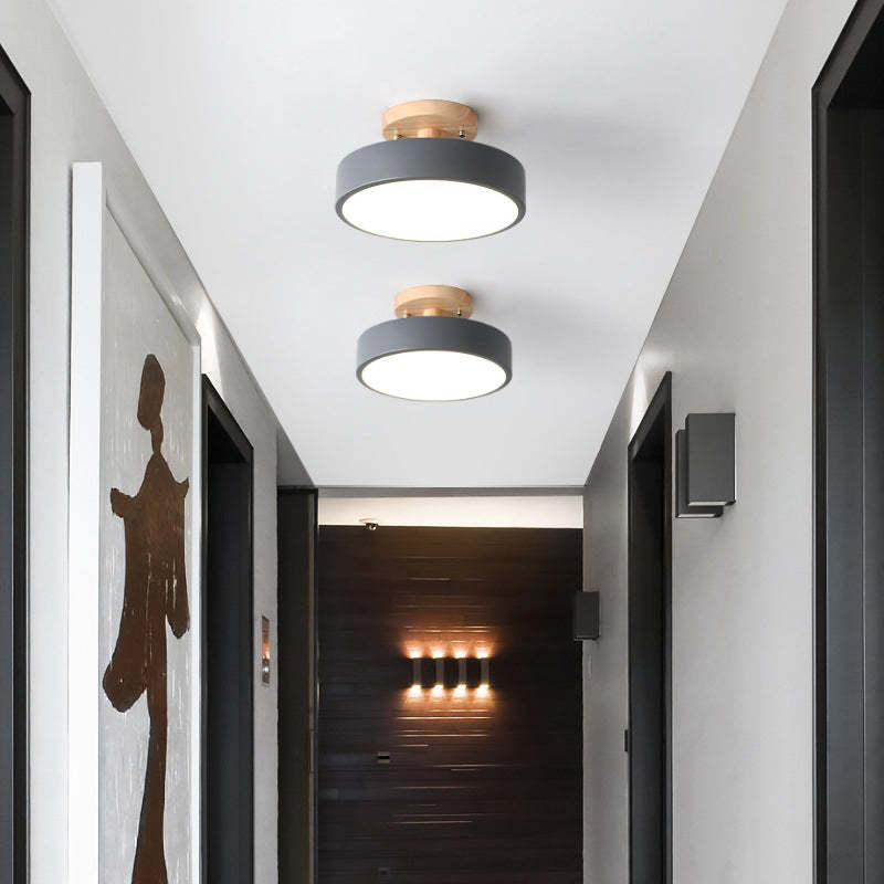 Lampe de Plafond LED Moderne en Bois
