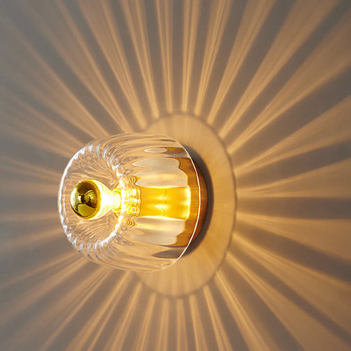 Lumière de plafond encastrée moderne en verre forme soleil cuivre pleine à double usage 1 lumière
