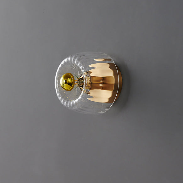 Lumière de plafond encastrée moderne en verre forme soleil cuivre pleine à double usage 1 lumière