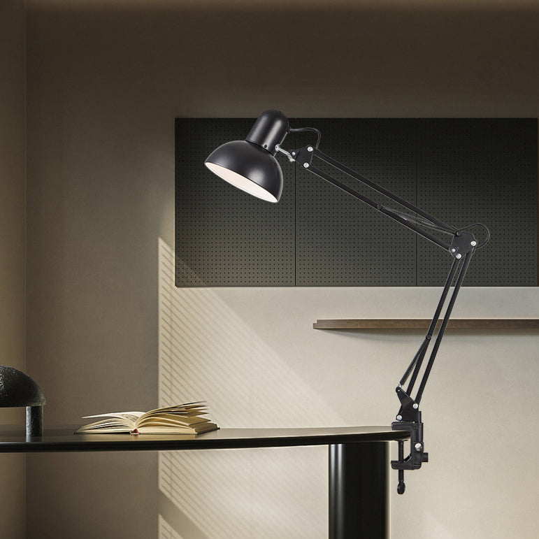 Lampe de Bureau à Bras Long Orientable avec Pince