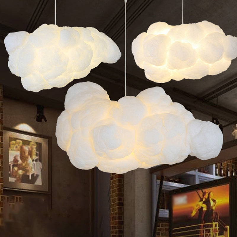 Suspension Nuage Blanc, Design Aérien, E27, Hauteur 150cm