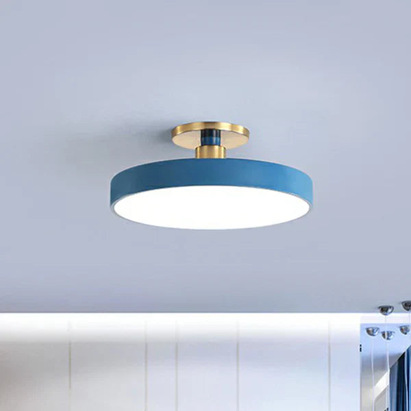 Plafonnier Rond LED Semi-Coil Style Nordique | Éclairage Acrylique pour Chambre