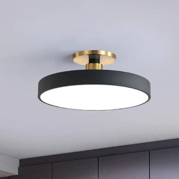 Plafonnier Rond LED Semi-Coil Style Nordique | Éclairage Acrylique pour Chambre