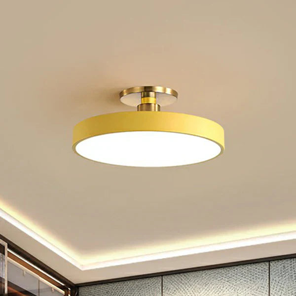 Plafonnier Rond LED Semi-Coil Style Nordique | Éclairage Acrylique pour Chambre