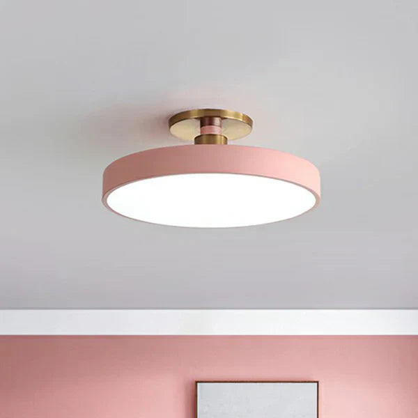 Plafonnier Rond LED Semi-Coil Style Nordique | Éclairage Acrylique pour Chambre