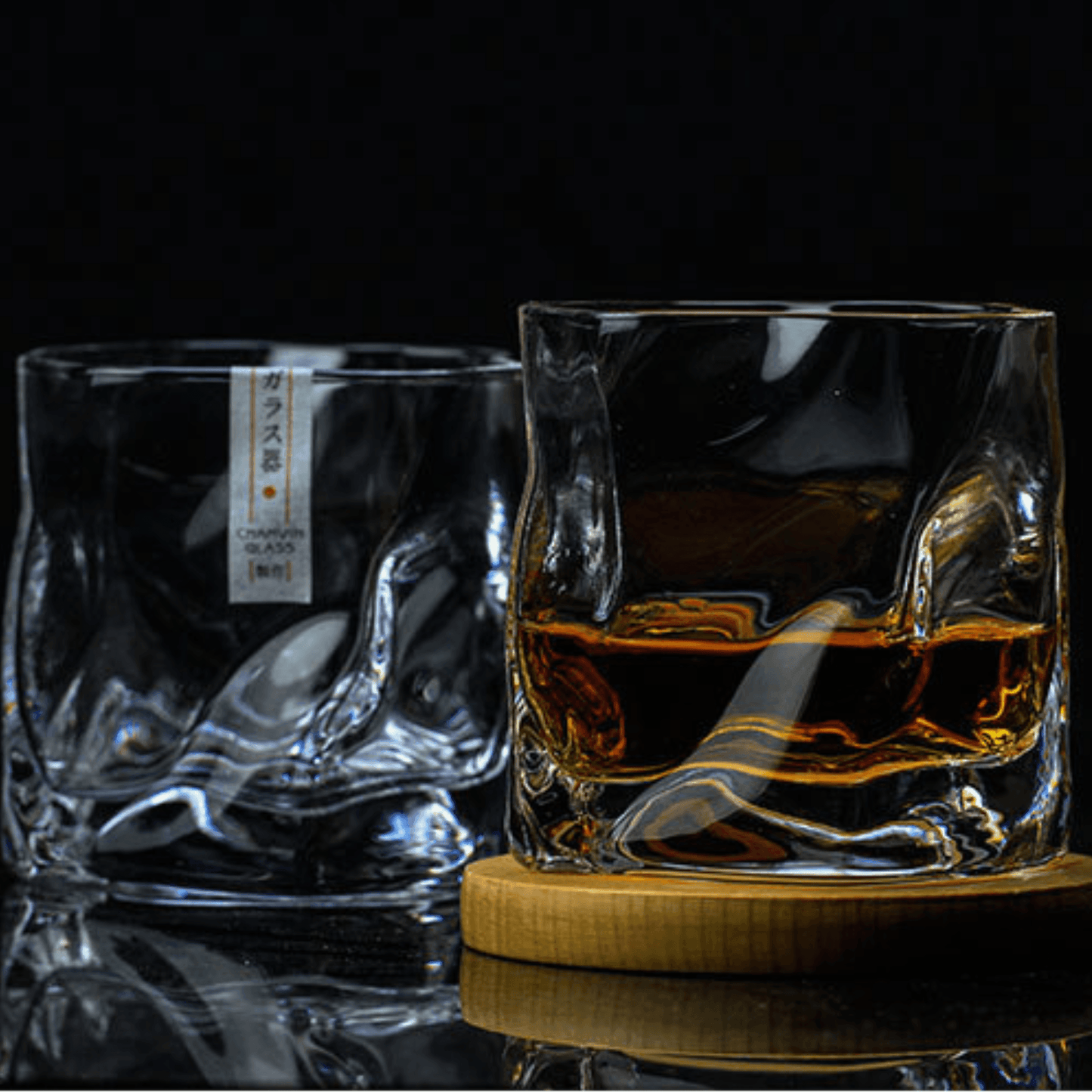 Verre à Whisky Japonais, Verre Taillé Crumple, 280 ml