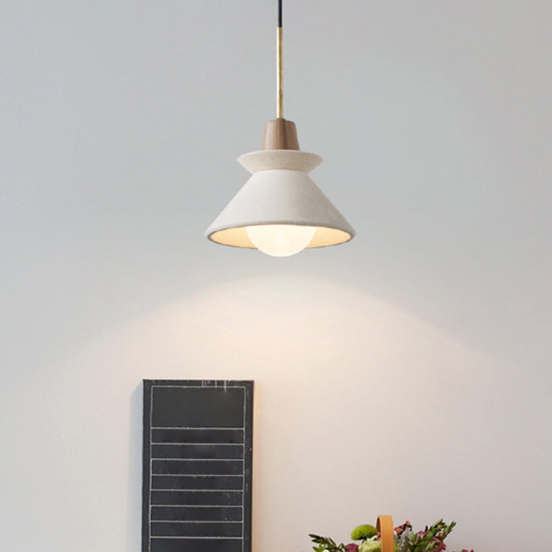 Suspension Bowl Shade en Ciment Simplicité – Lampe Plafonnier en Ciment Blanc pour Salle à Manger