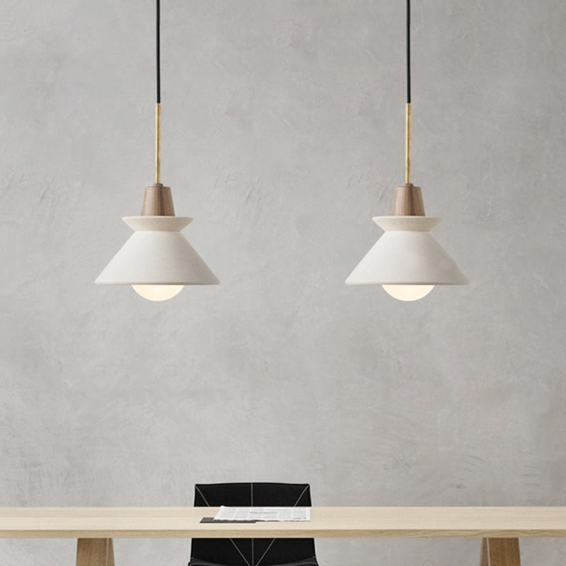 Suspension Bowl Shade en Ciment Simplicité – Lampe Plafonnier en Ciment Blanc pour Salle à Manger