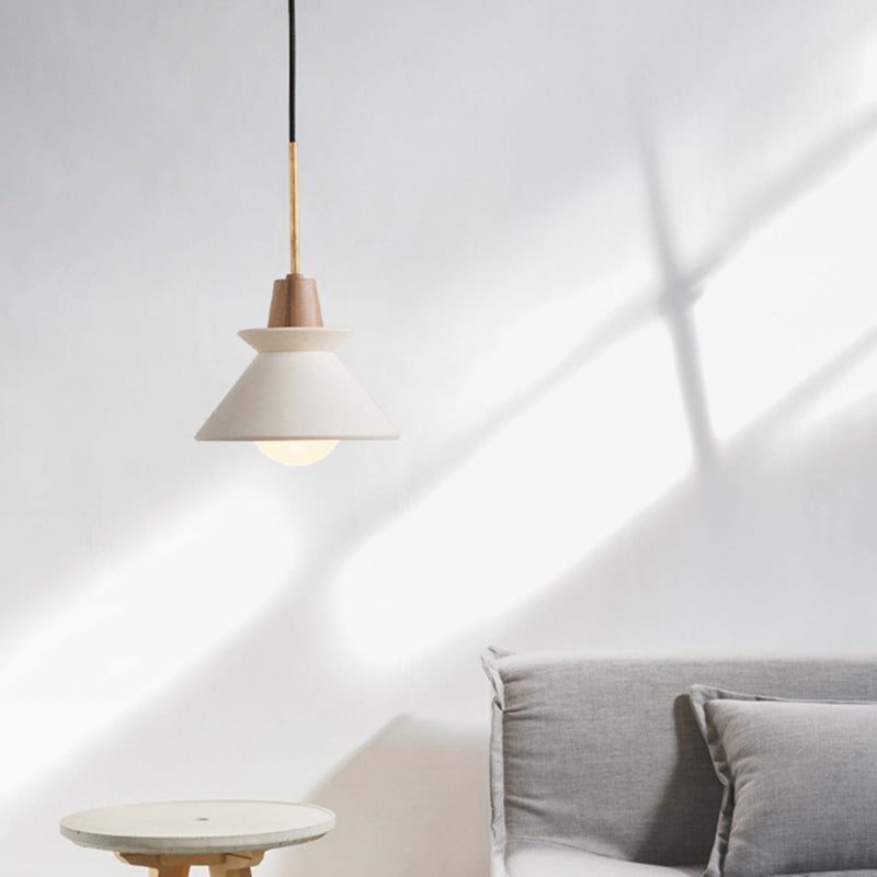 Suspension Bowl Shade en Ciment Simplicité – Lampe Plafonnier en Ciment Blanc pour Salle à Manger