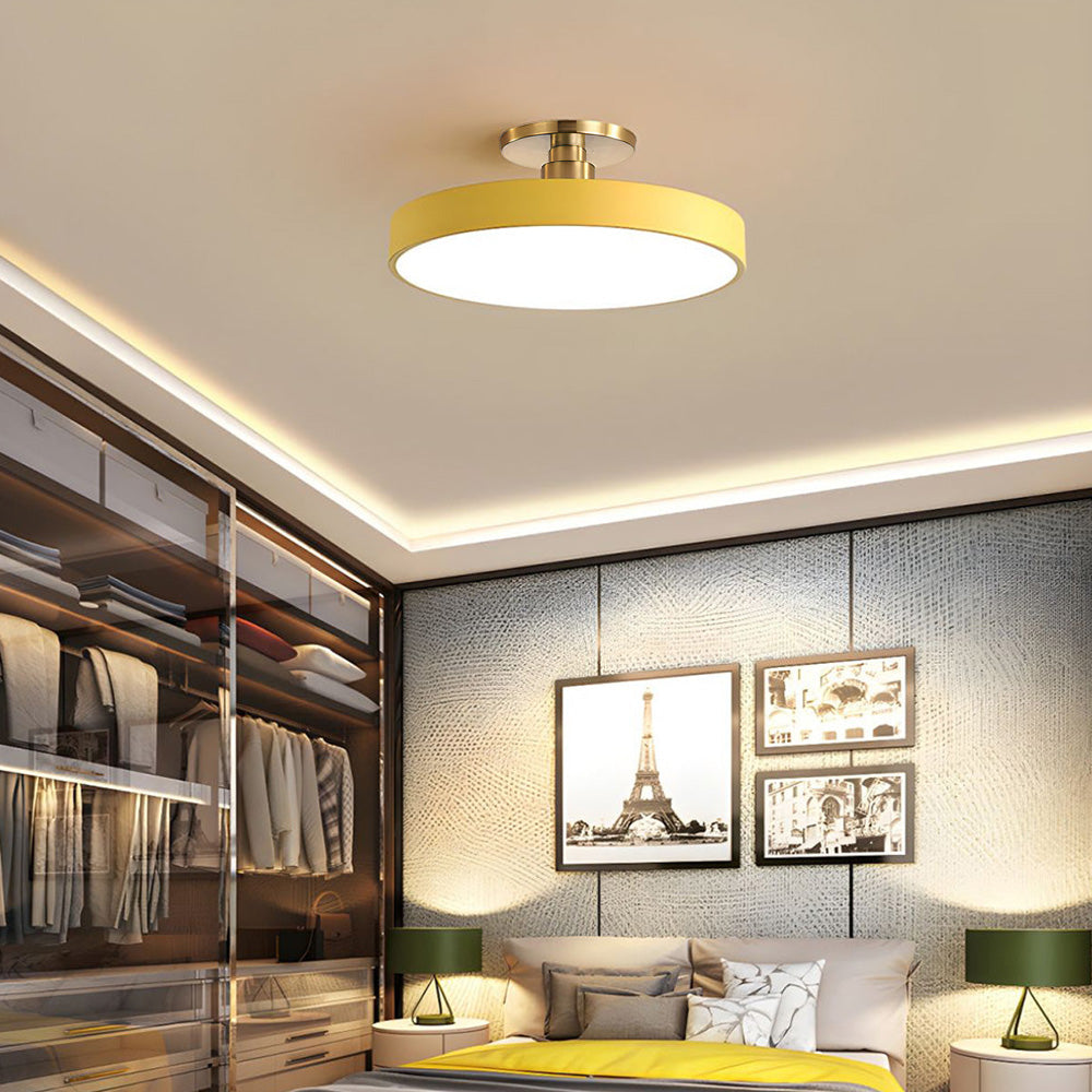 Plafonnier LED Circulaire Moderne | Design Simple et Élégant Semi-Suspendu