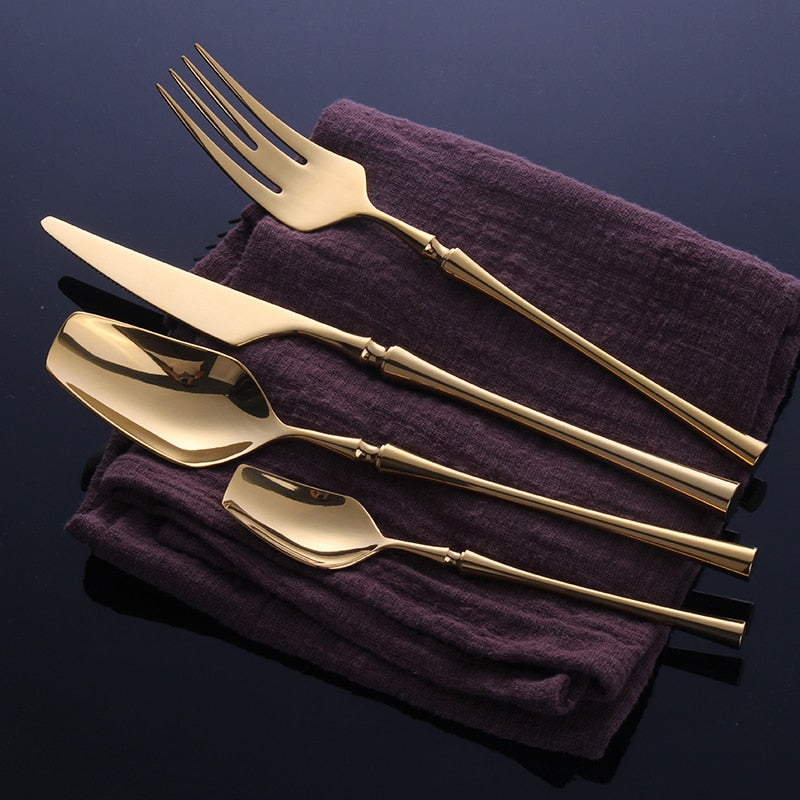 Set de couverts Egypt – Élégance intemporelle en acier inoxydable plaqué