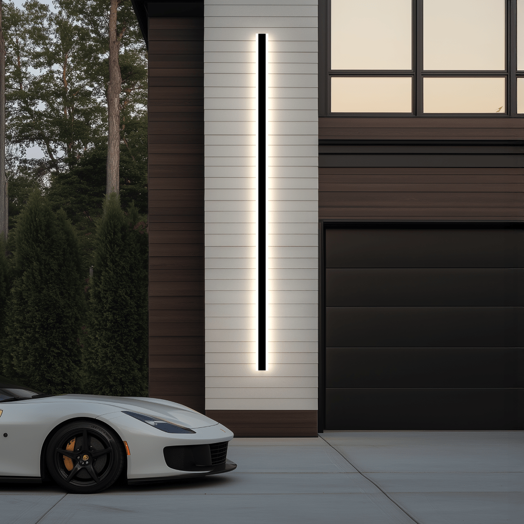 Applique Murale LED Étanche Moderne Aluminium Noir IP65