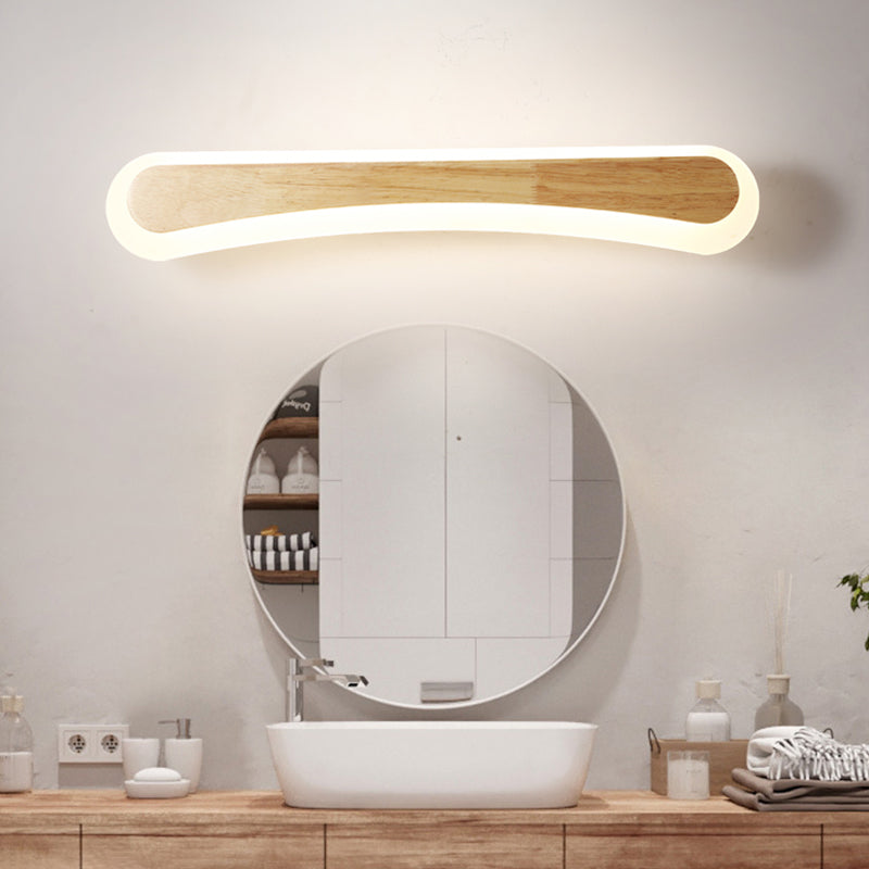 Applique LED Murale Bois Moderne pour Salle de Bain