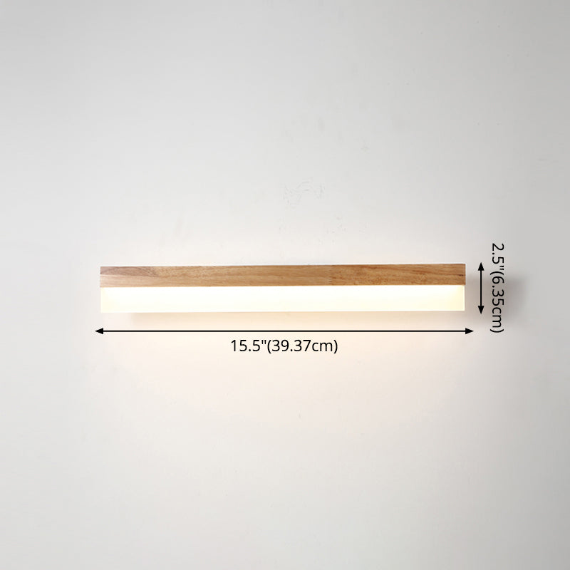 Applique LED Murale Bois Moderne pour Salle de Bain