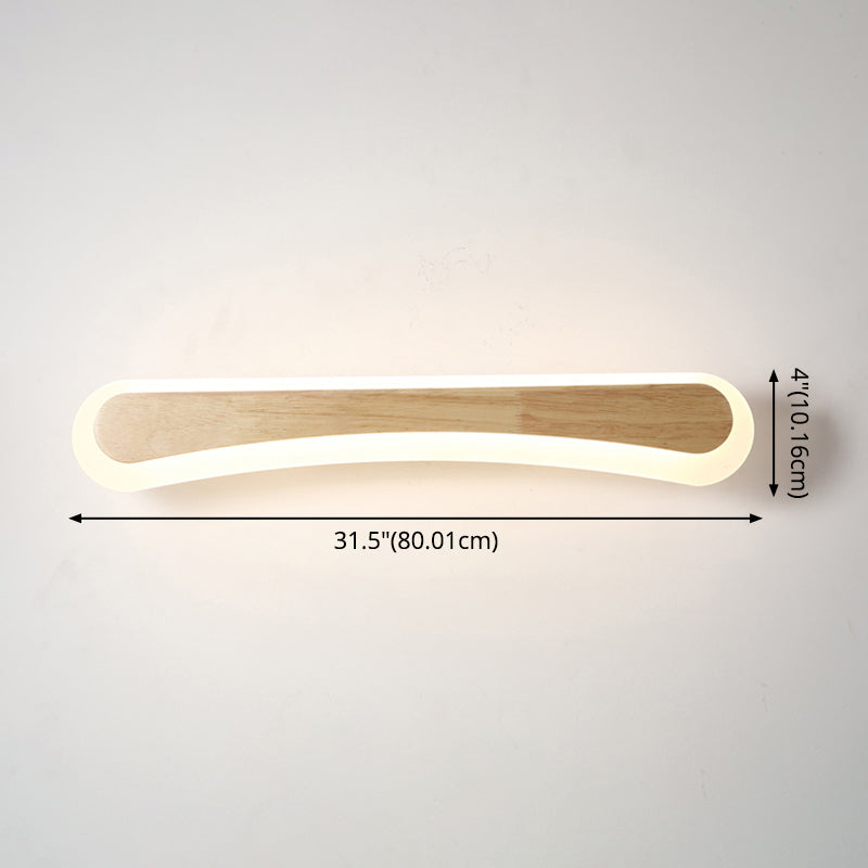 Applique LED Murale Bois Moderne pour Salle de Bain