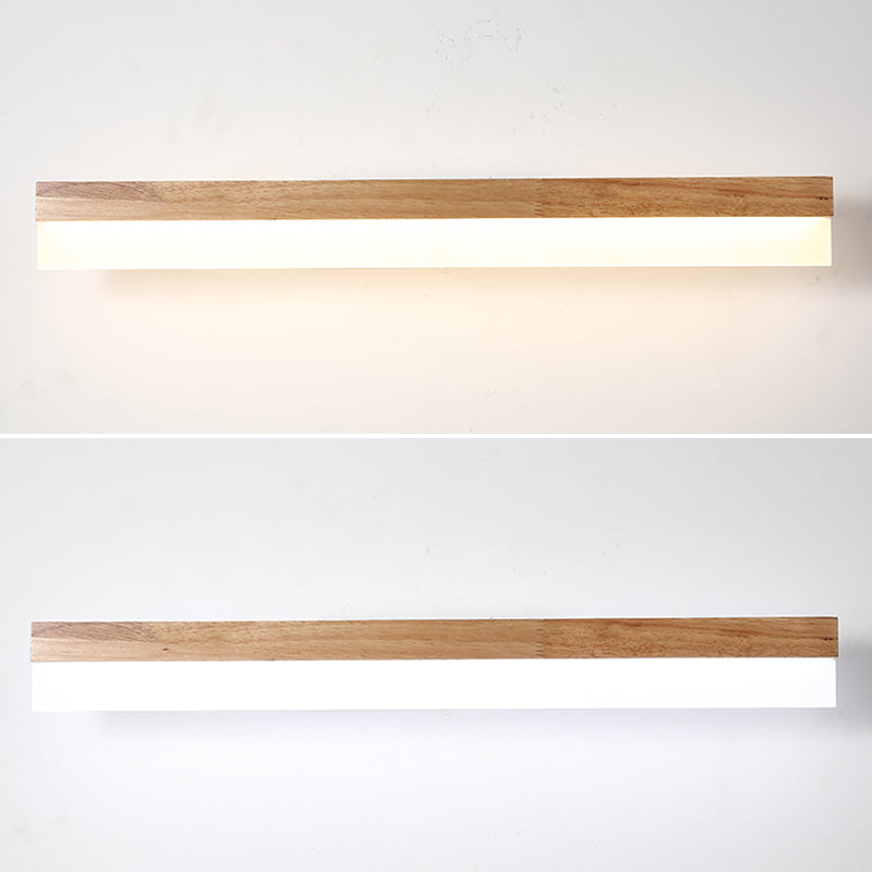 Applique LED Murale Bois Moderne pour Salle de Bain