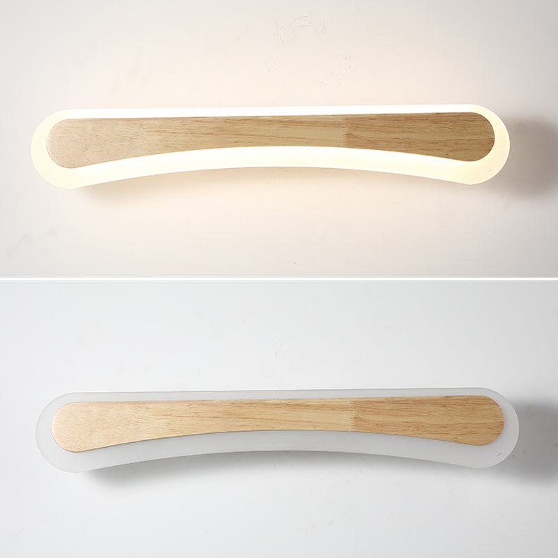Applique LED Murale Bois Moderne pour Salle de Bain