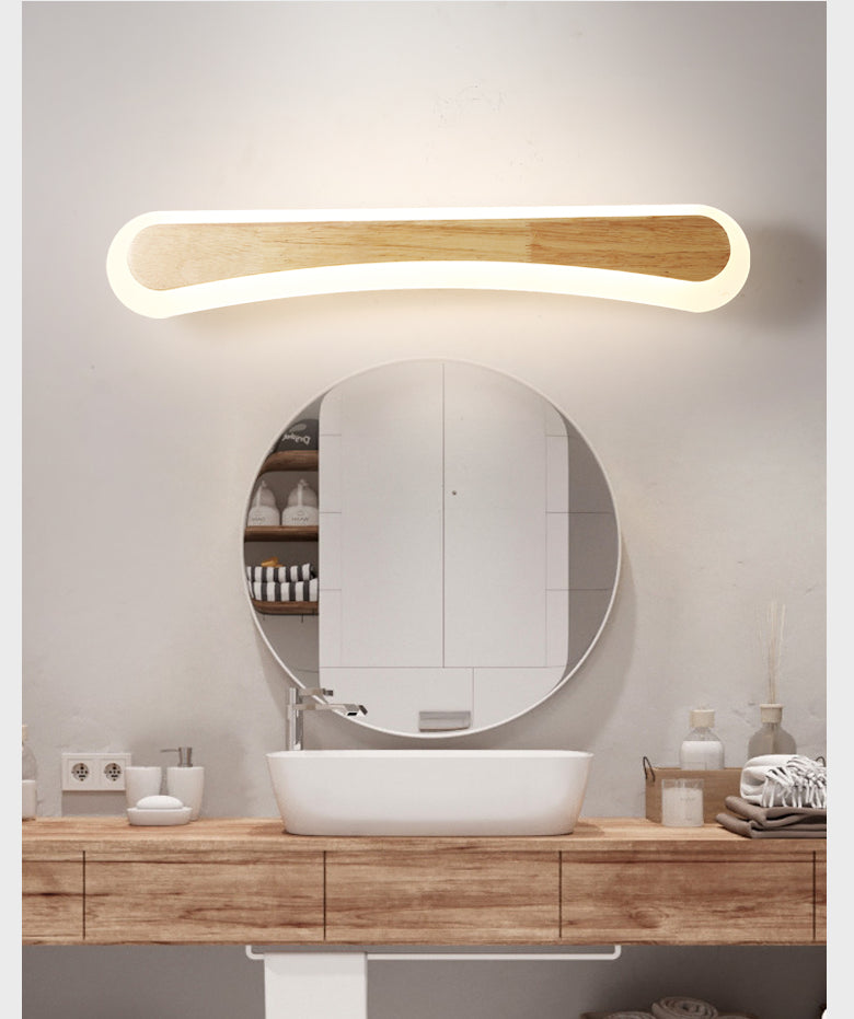 Applique LED Murale Bois Moderne pour Salle de Bain