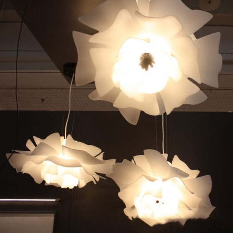 Suspension Moderne Métal Blanc Forme Fleur