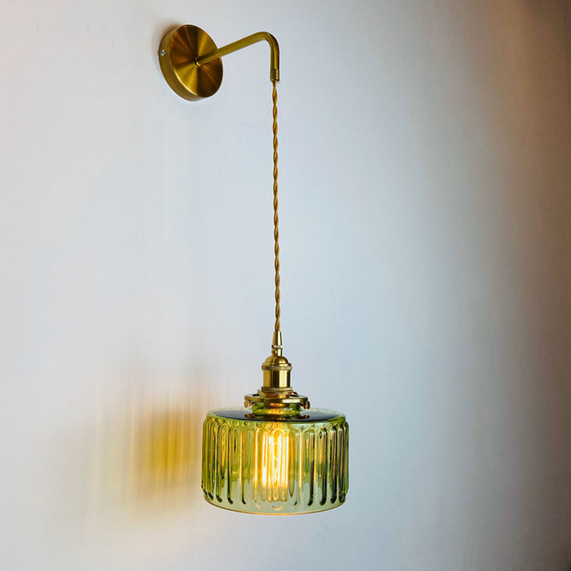 NordicGlow – Applique Murale 1 Lumière en Verre Nervuré Style Nordique Moderne