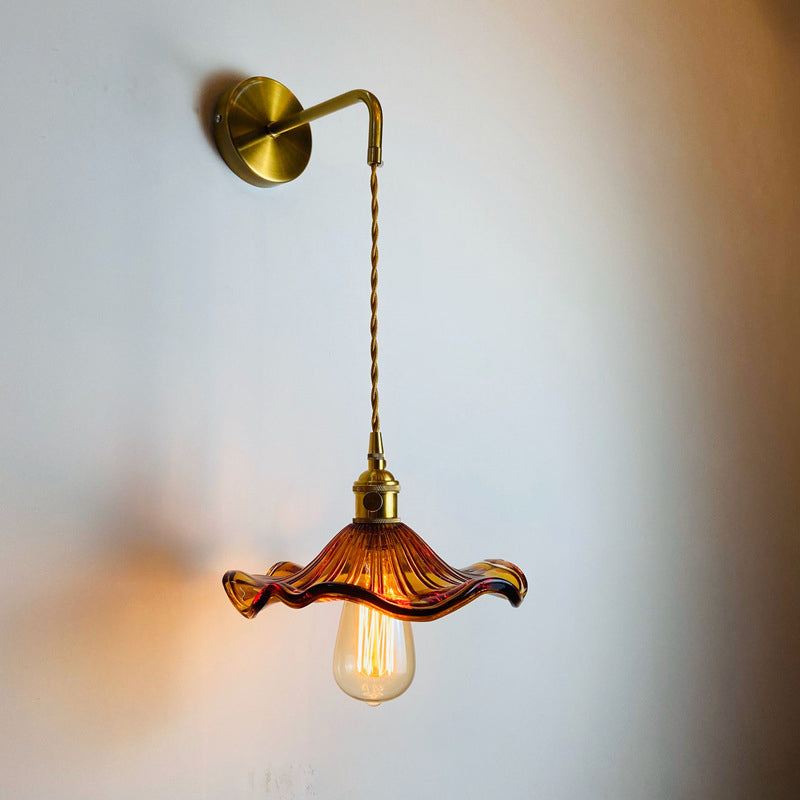 NordicGlow – Applique Murale 1 Lumière en Verre Nervuré Style Nordique Moderne