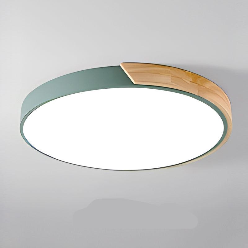 Nordic Wooden Macaroon | Plafonnier Circulaire en Bois | Éclairage Élégant et Naturel