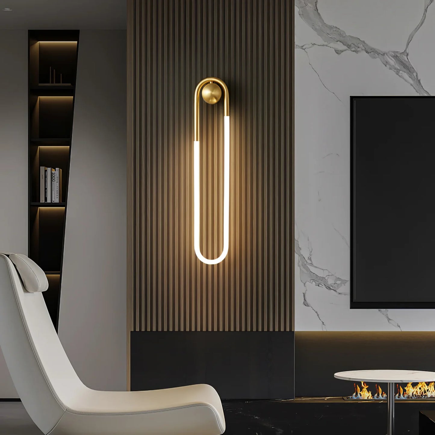 Applique Murale Boucle LED – Laiton ou Noir Moderne
