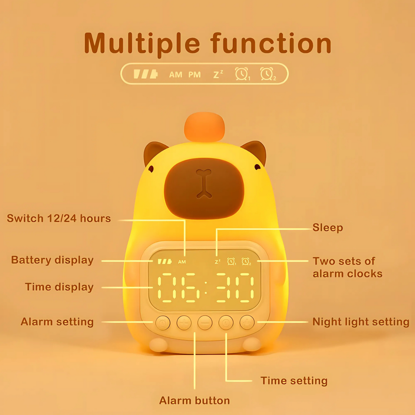 Veilleuse Capybara – Adorable, Réconfortante et Irrésistible