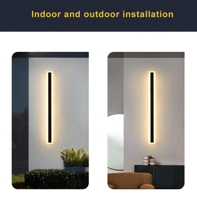 Applique Murale Extérieure LED Étanche en Acrylique – Design Minimaliste Allongé